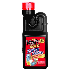 Средство Vash Gold для прочистки труб гранулированное Super, 600 гр