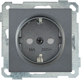 Розетка BOLERO РС14-1-0-Б антрацит