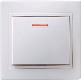 Выключатель 10А IEK КВАРТА ВС10-1-1-КБ 1 клавиша с индикатором белый