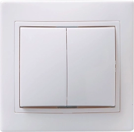 Выключатель IEK КВАРТА ВС10-2-0-КБ 2 клавиши белый