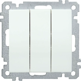 Выключатель IEK BOLERO ВС10-3-0-Б 3 клавиши белый