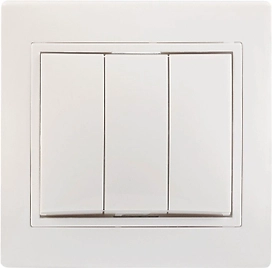 Выключатель IEK КВАРТА ВС10-3-0-КБ 3 клавиши белый