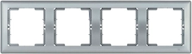 Рамка IEK BOLERO РГ-4-БС 4 поста серебряный