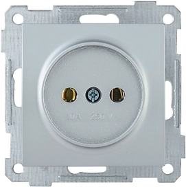 Розетка IEK BOLERO РС10-1-0-Б серебряный