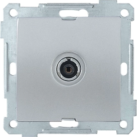 Розетка IEK BOLERO РТВ11-0-Б серебряный