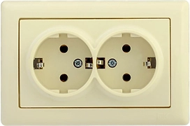 Розетка IEK BOLERO РС21-1-0-БК кремовый