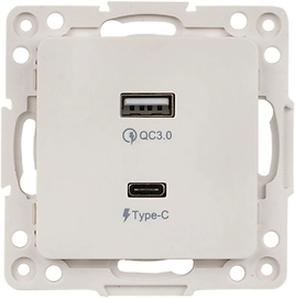 Розетка EKF Стокгольм с 2USB type-A + type-C белый