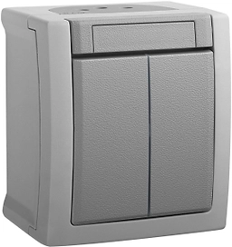 Выключатель Panasonic Pacific 2кл. IP54 серый матовый WPTC40092GR-RU