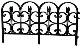Ограждение садовое черное 3 шт 68,5х38,5