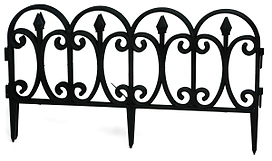 Ограждение садовое черное 3 шт 60,5х33 см