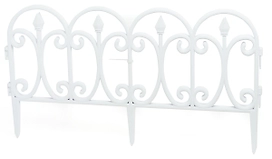 Ограждение садовое белое 3 шт 60,5х33 см