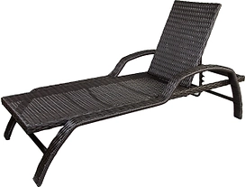 Шезлонг садовый оскар искусственный ротанг 196x77x54 см