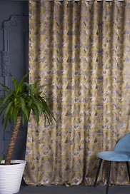 Штора портьерная MIAMOZA желто-серая