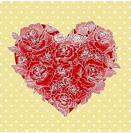 Салфетки бумажные сердце 3 слоя 33х33 см