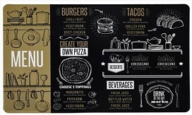 Салфетка индивидуальная с принтом "Меню" 43,5х28,5 см RB-27209