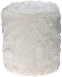 Пуф меховой дерево белый 31х34 см