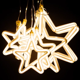 Гирлянда занавес со звездами 8 шт теплый белый 2x1 м