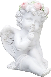 Статуэтка Ангел с венком белый 6,5x5,3 cм