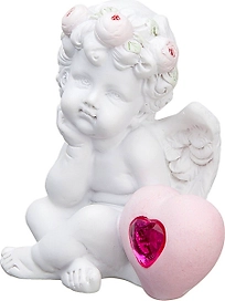 Статуэтка Ангел с сердечком белый 8x6 cм