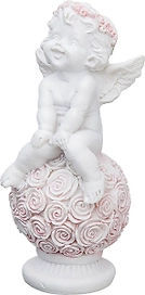Статуэтка Ангел на шаре белая 9x4 cм