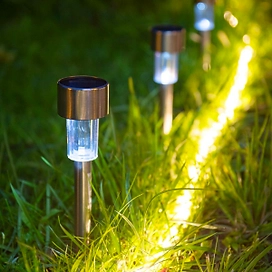 Светильник садовый на солнечных батареях белый 47x310 мм