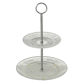 Ваза стеклянная Relief с полками 28 см