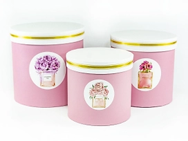 Коробка круглая розовый 13 см