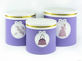 Коробка круглая сиреневый 13 см