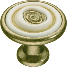 Ручка-кнопка с фарфором атласная бронза KERRON KF19-18 MAB 