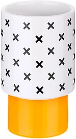 Стакан для зубных щеток MOROSHKA Memphis белый/черный/желтый