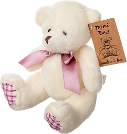 Мягкая игрушка Mimi Toys Мишка с заплатками 12х12х15 см цвет в ассортименте