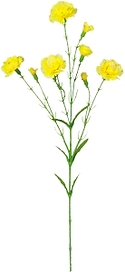 Искусственный цветок Гвоздика желтая 70 см