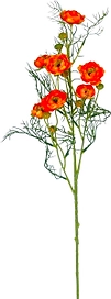 Искусственный цветок Лютик оранжевый 74 см