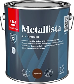 Краска по ржавчине Tikkurila Metallista коричневая глянцевая 2,5 л
