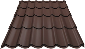Металлочерепица Таврос коричневая 2250x1180 мм