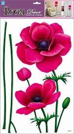 Наклейка декоративная Room Decor 9306 RKA BK анемон 32x50 см