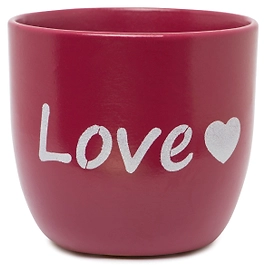 Горшок керамика love розовый/белый D13,5 H12,5