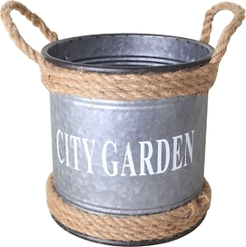 Горшок металл светло серый D20 H21