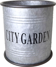 Горшок металл темно-серый D24 H25