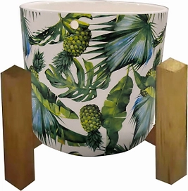 Горшок керамика с деревянной подставкой-5 D19 H19