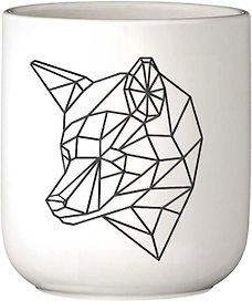 Горшок Волк керамика белый D7 H7