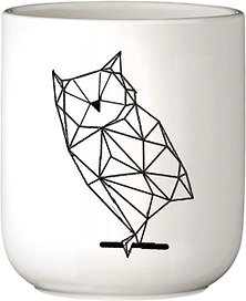 Горшок Сова керамика белый D7 H7