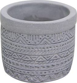 Горшок с Суккулентом серый цемент-2 D7 H6