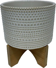 Горшок керамика "Глазурь" бежевый-1 D14 H12