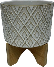 Горшок керамика "Глазурь" бежевый-2 D14 H12