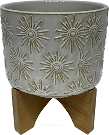 Горшок керамика "Глазурь" бежевый-3 D14 H12