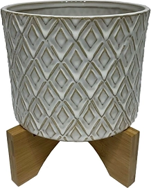 Горшок керамика "Глазурь" бежевый-2 D17 H15