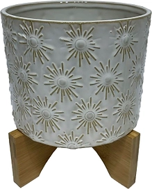 Горшок керамика "Глазурь" бежевый-3 D17 H15