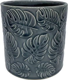 Горшок керамика "Глазурь" серый D13 H13