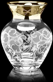 Ваза стеклянная GLASSSTAR вдохновение золото 10x15 см